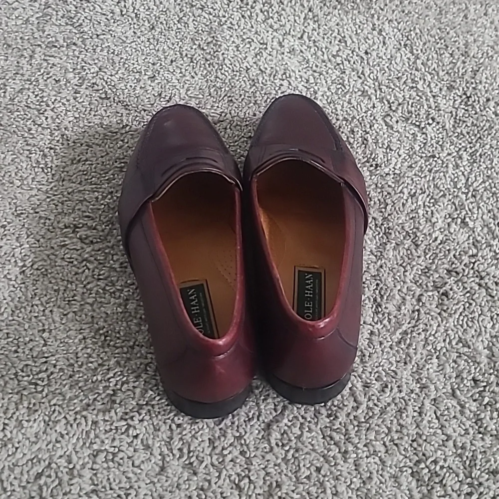 GUC Cole Haan Deep Burgundy Leather Penny Loafers Men 11.5D - Picture 4 of 9